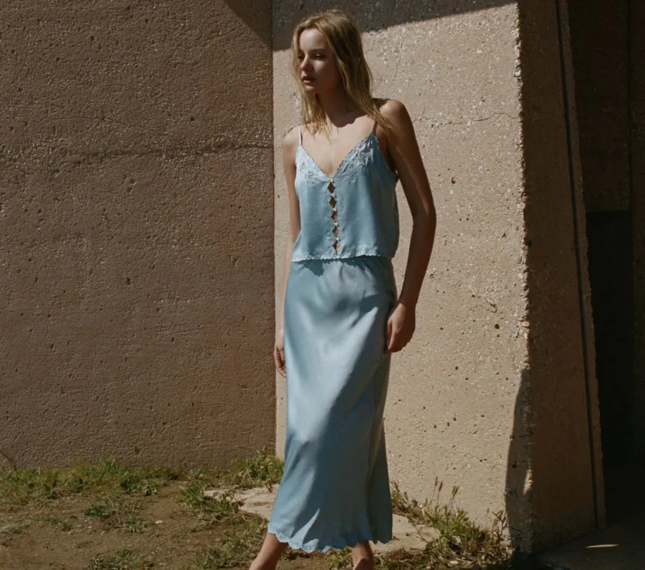 HMD -- ELOWEN SKIRT -- MINERAL BLUE sold by Doen