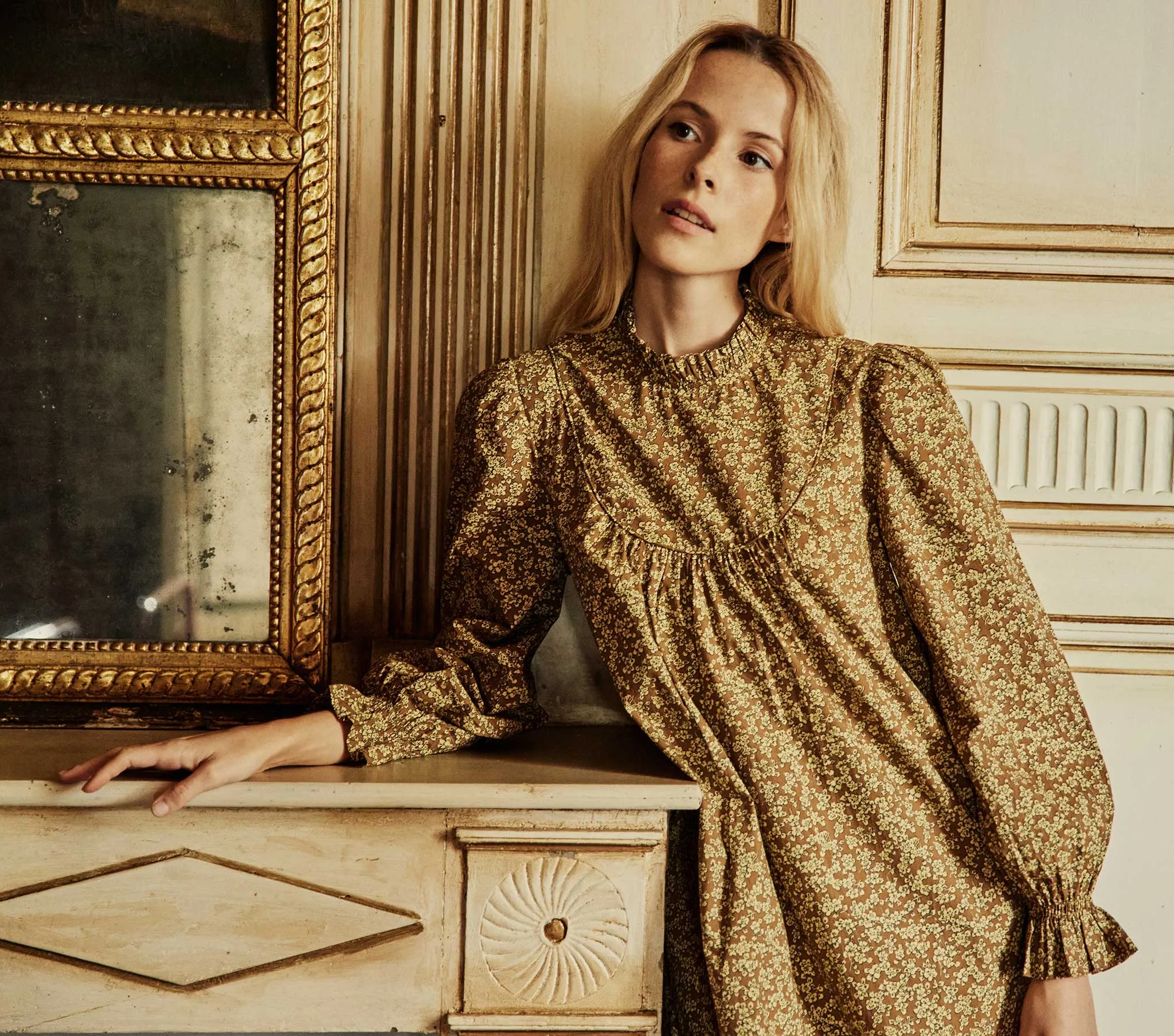 HMD -- MARABELLA DRESS -- GOLD WINTER MEADOW sold by Doen product image thumbnail 3