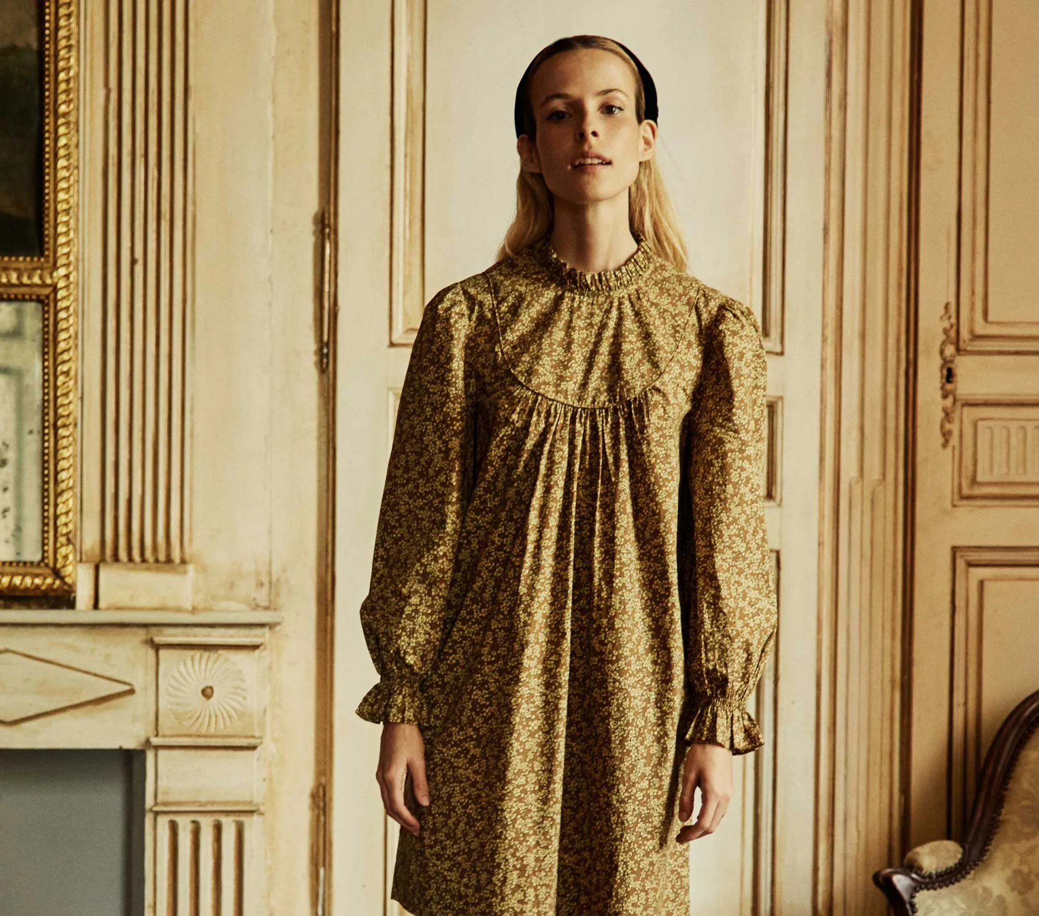 HMD -- MARABELLA DRESS -- GOLD WINTER MEADOW sold by Doen product image thumbnail 4