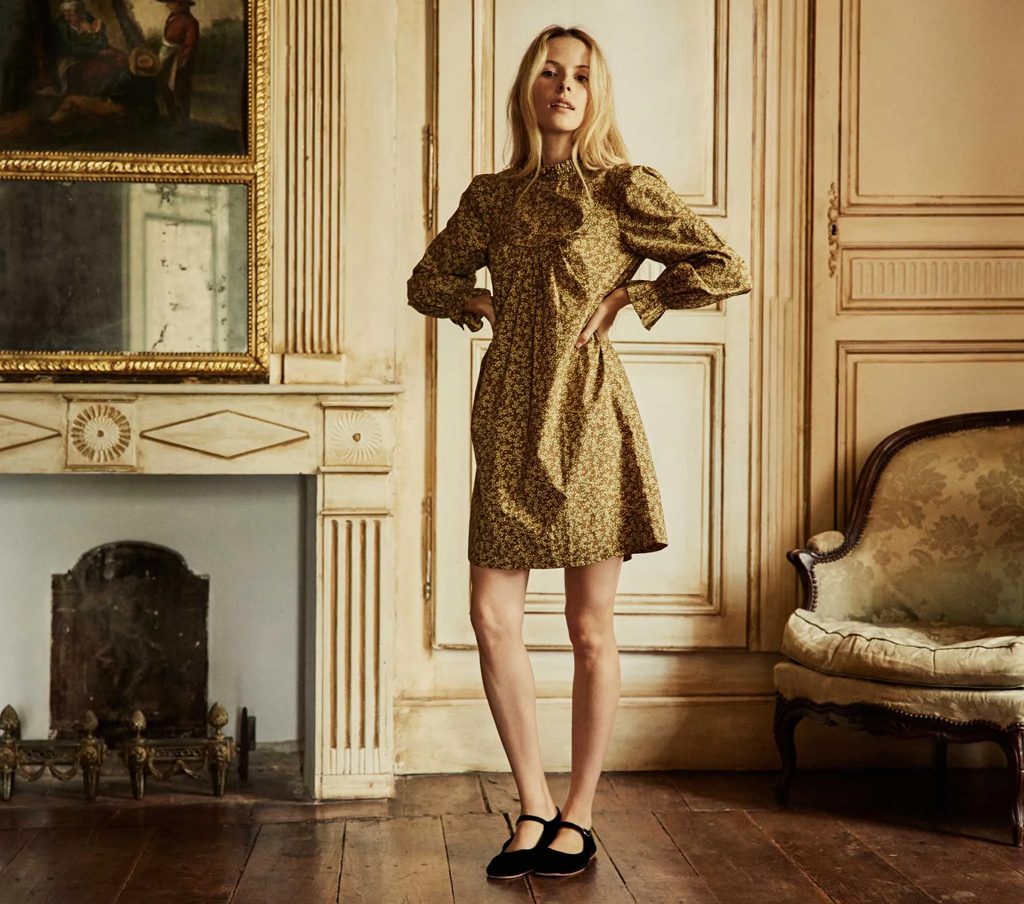 HMD -- MARABELLA DRESS -- GOLD WINTER MEADOW sold by Doen product image thumbnail 2