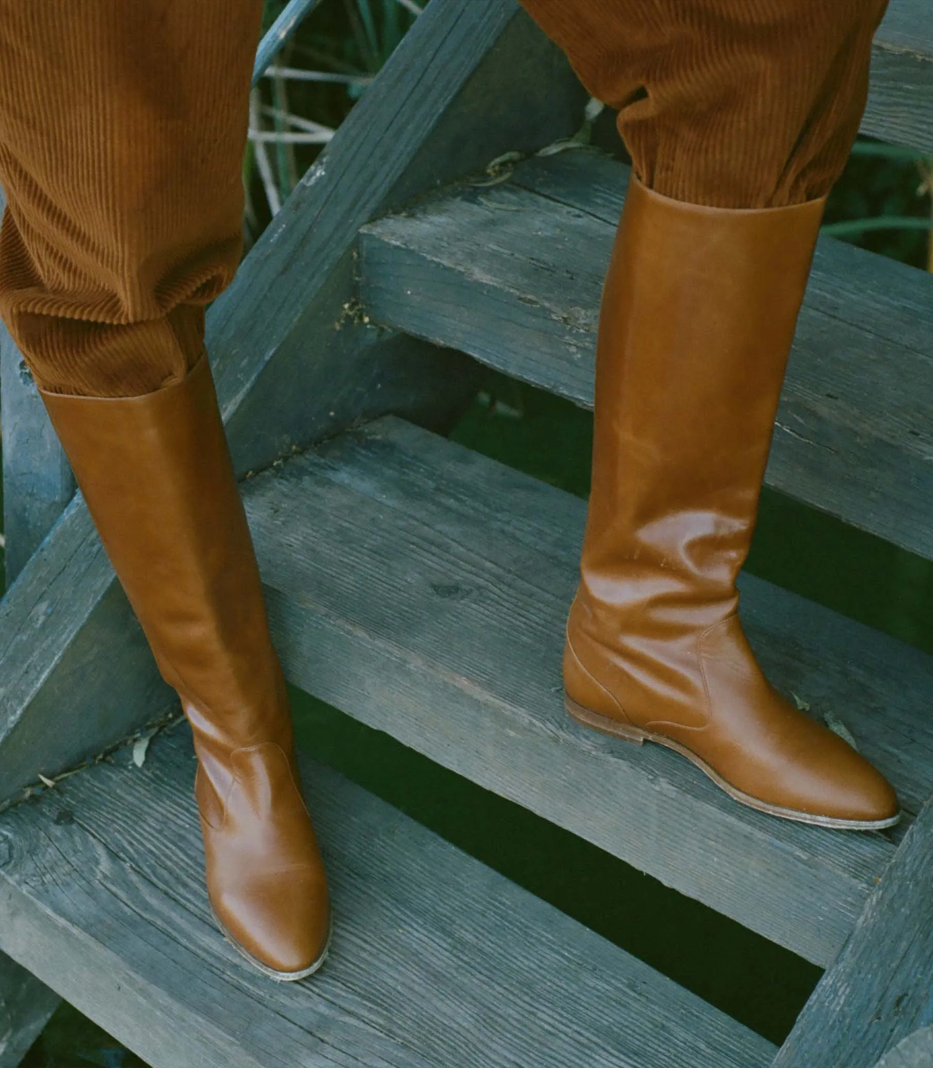 ILLARIA RIDING BOOT -- WHISKEY POLISHED CALF sold by Doen