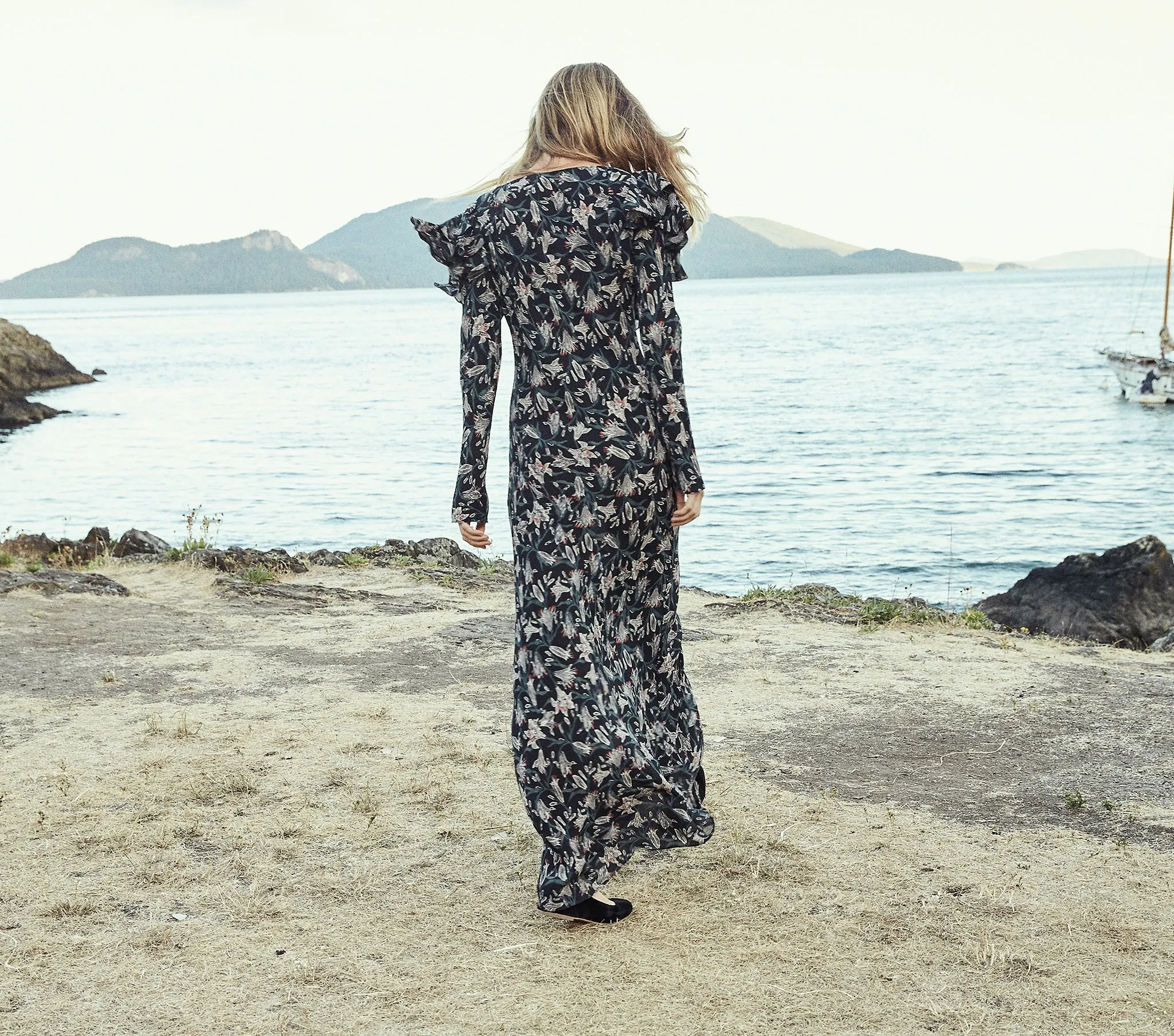 HMD -- WHISTLER DRESS -- BLACK LILIUM PRINT sold by Doen product image thumbnail 5