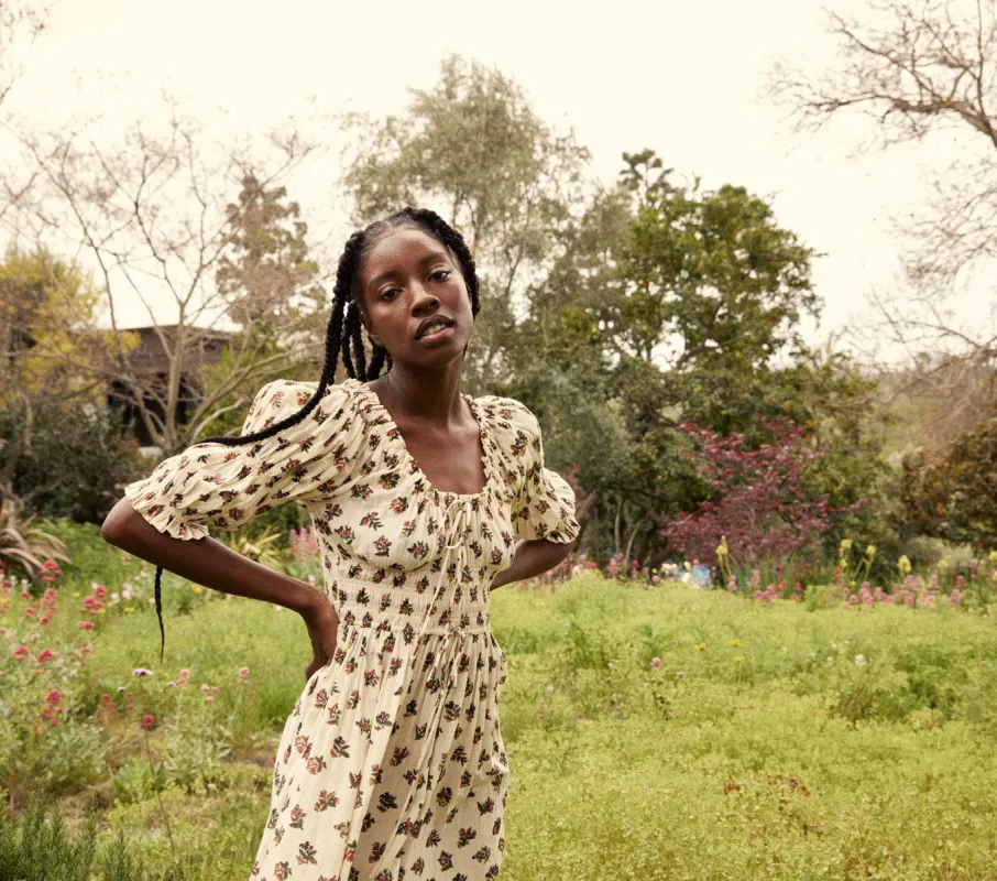 HMD -- ISCHIA DRESS -- SOLSTICE CANYON BLOSSOMS sold by Doen