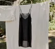 HMD -- SHORT DEEP V-NECK SLIP -- BLACK sold by Doen