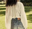 HMD -- THE JANE BLOUSE -- BLUE PICNIC PLAID sold by Doen