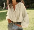 HMD -- THE JANE BLOUSE -- BLUE PICNIC PLAID sold by Doen