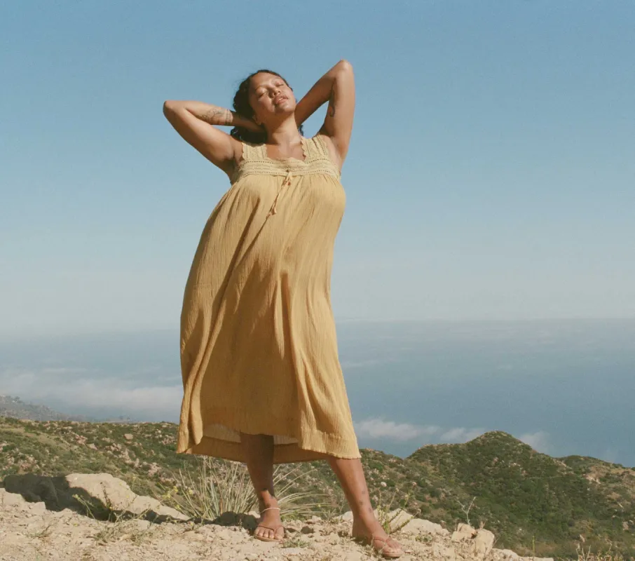 HMD -- BRIONY DRESS -- WHEAT sold by Doen