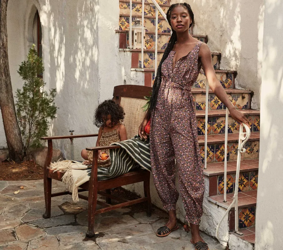 HMD -- ELIZA JUMPSUIT -- BLUE LAUREL CANYON ROSE sold by Doen