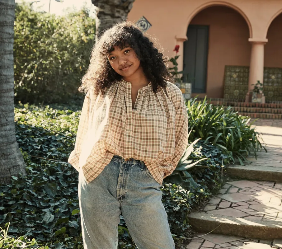 HMD -- THE JANE BLOUSE -- THE AUSTEN PLAID sold by Doen