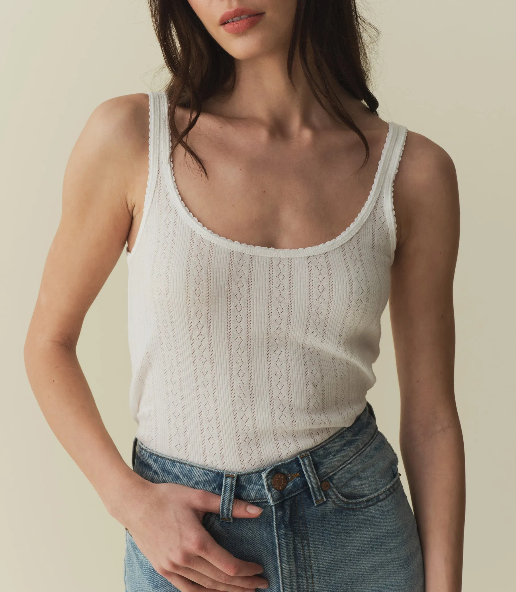 SHAE TANK -- SALT APOLLINE POINTELLE sold by Doen product image thumbnail 4