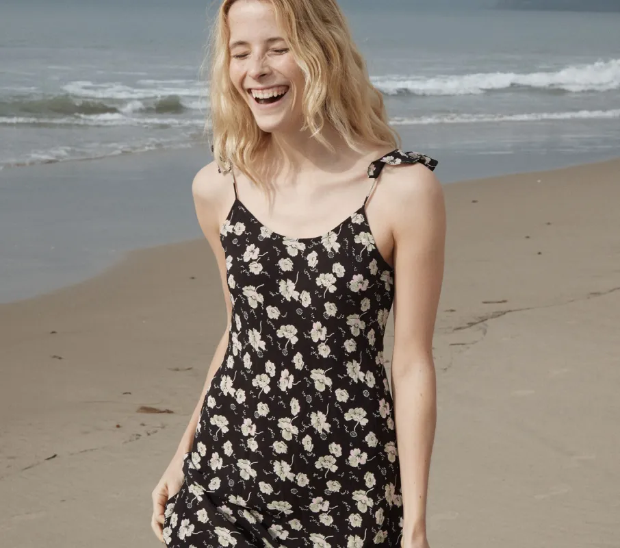 HMD -- DOVE DRESS -- BLACK ANEMONE FLORAL sold by Doen