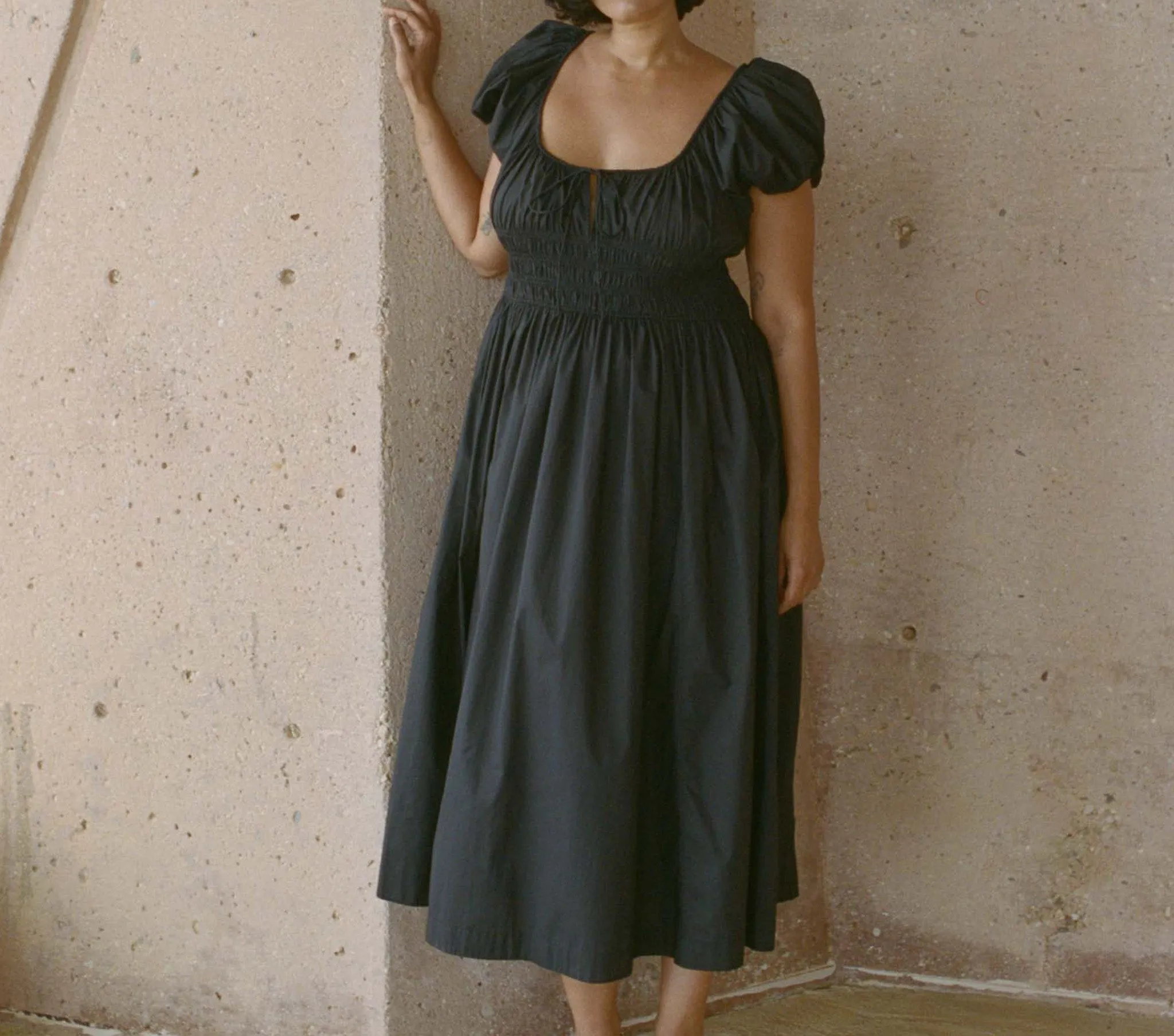 HMD -- QUINN DRESS -- BLACK sold by Doen