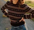 HMD -- BRYNN SWEATER -- BURGUNDY MONTE ROSA sold by Doen