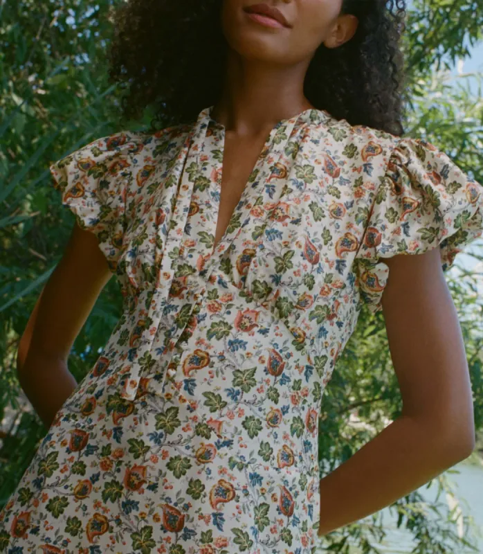 HMD -- CHARLENE DRESS -- IVORY MULBERRY VINE FLORAL sold by Doen