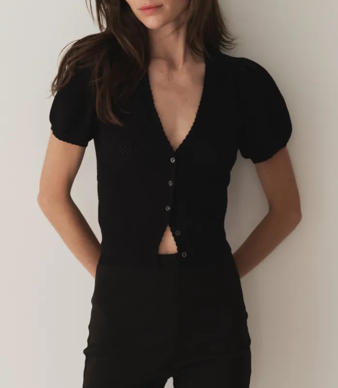 AMBROSE CARDIGAN -- BLACK sold by Doen