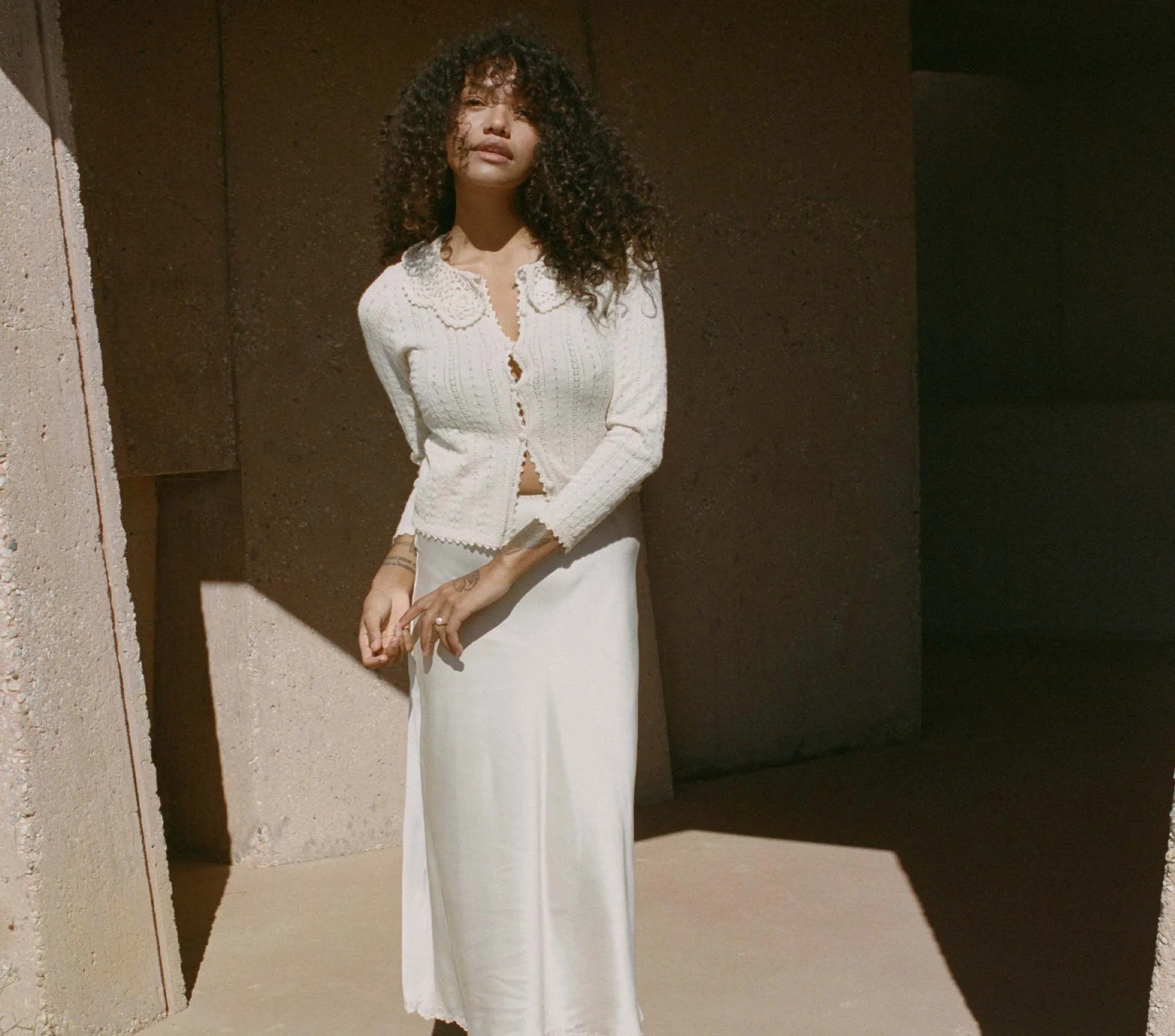 HMD -- MARIANA CARDIGAN -- MOONSTONE sold by Doen