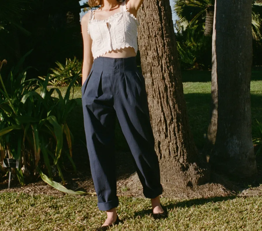 HMD -- LOUVRE PANT -- ADRIATIC sold by Doen