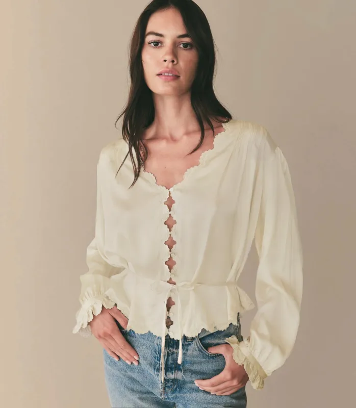 HMD -- ELAYNE TOP -- MOTHER OF PEARL sold by Doen