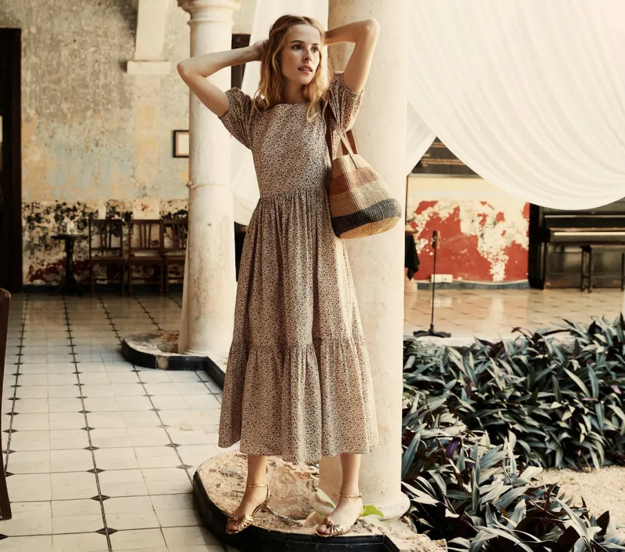 HMD -- DUNE DRESS -- SIENNA CHAMPIGNON FLORAL sold by Doen