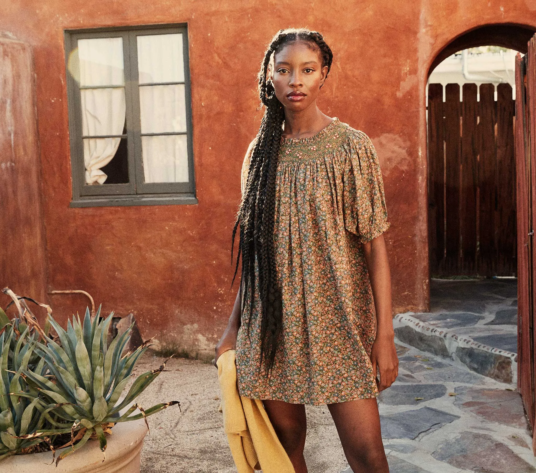 HMD -- ODESSA DRESS -- YELLOW LAUREL CANYON ROSE sold by Doen