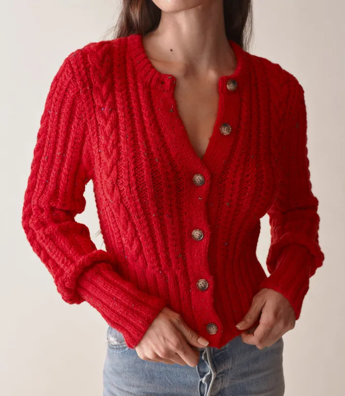AUDREY CARDIGAN -- RED SUMAC sold by Doen