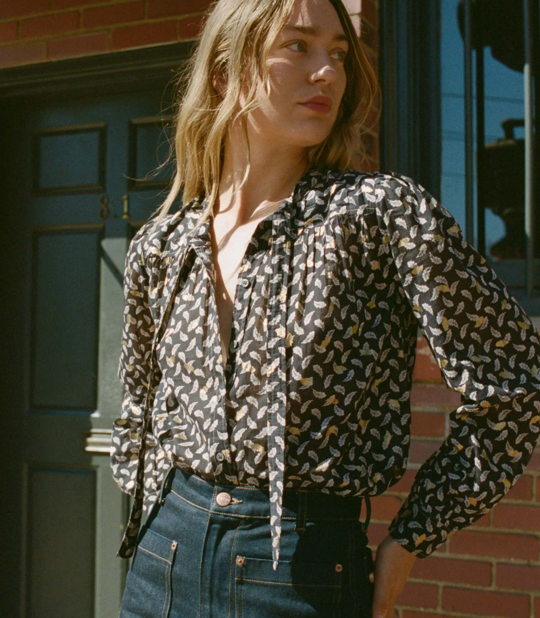 NORMA TOP -- FALLING LEAVES sold by Doen