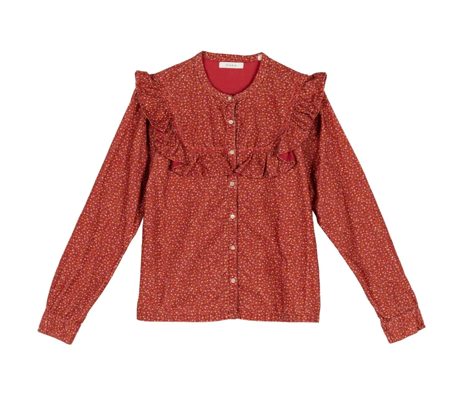 HMD -- AUSTEN TOP -- BURGUNDY CALIFORNIA WILDFLOWER sold by Doen