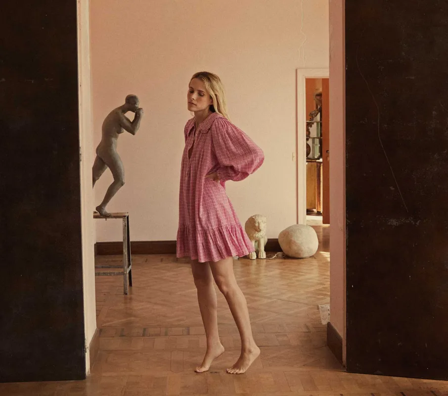 HMD -- MADGE NIGHTGOWN -- ROSEY ST GERMAIN PLAID sold by Doen