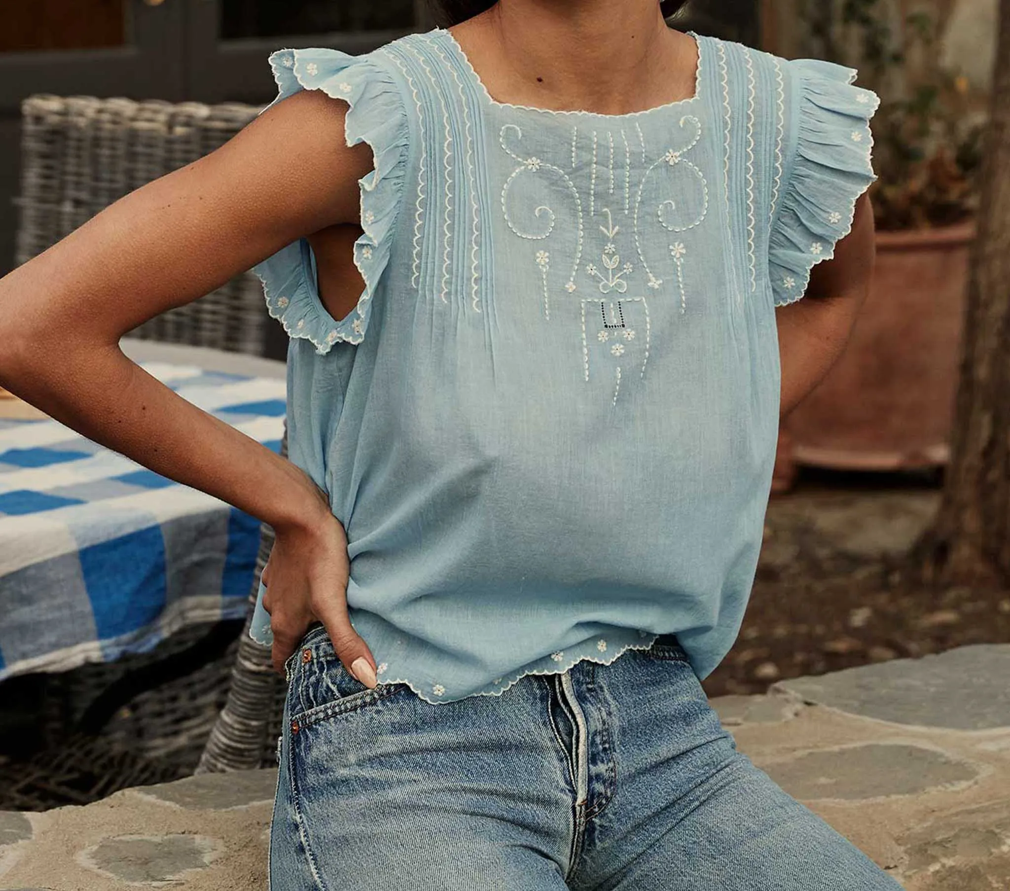 HMD -- AUDEN TOP -- HYACINTH sold by Doen