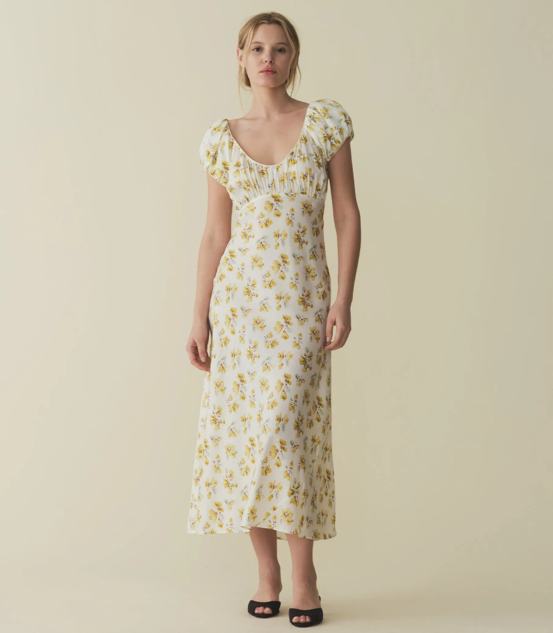 FLORENCIA DRESS -- GOLD FROLICKING FLORAL sold by Doen product image thumbnail 2