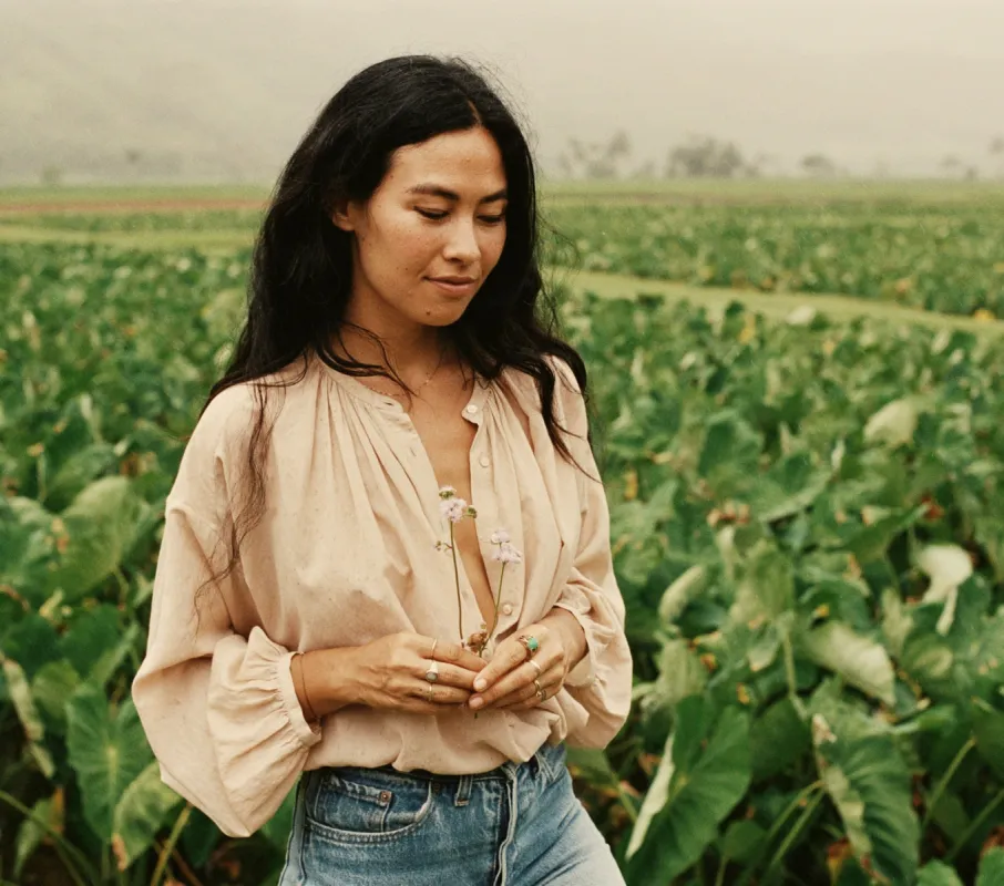 HMD -- THE JANE BLOUSE -- DARK BLUSH sold by Doen