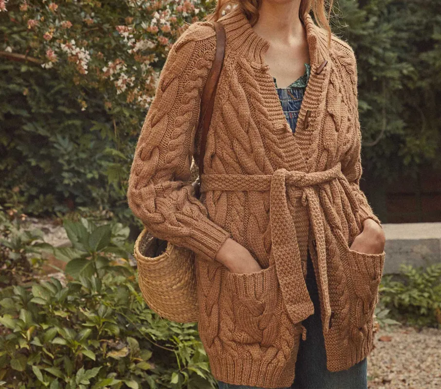 HMD -- BEECH CARDIGAN SWEATER -- CAMEL sold by Doen