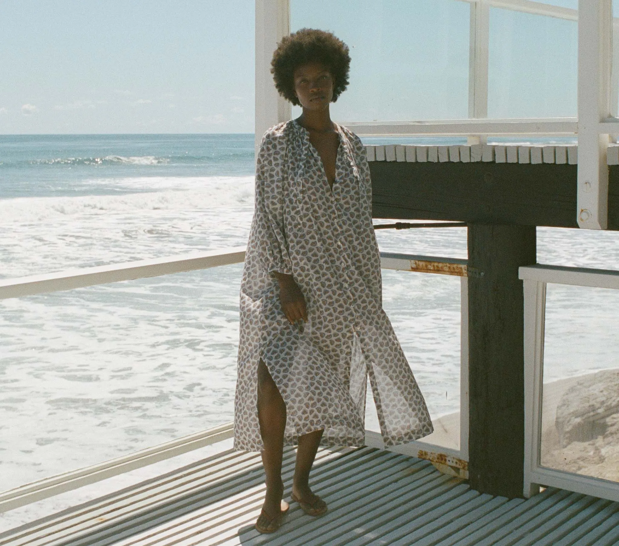 HMD -- JOHANNA DRESS -- SEA SALT BEDFORD PAISLEY sold by Doen product image thumbnail 2