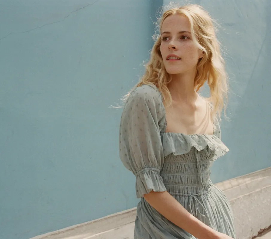 HMD -- SOL DRESS -- LIGHT POND sold by Doen