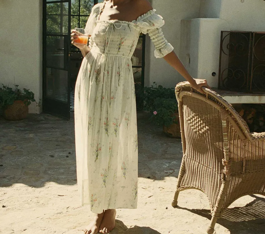 HMD -- BIJOU DRESS -- PAINTED BOUQUET sold by Doen