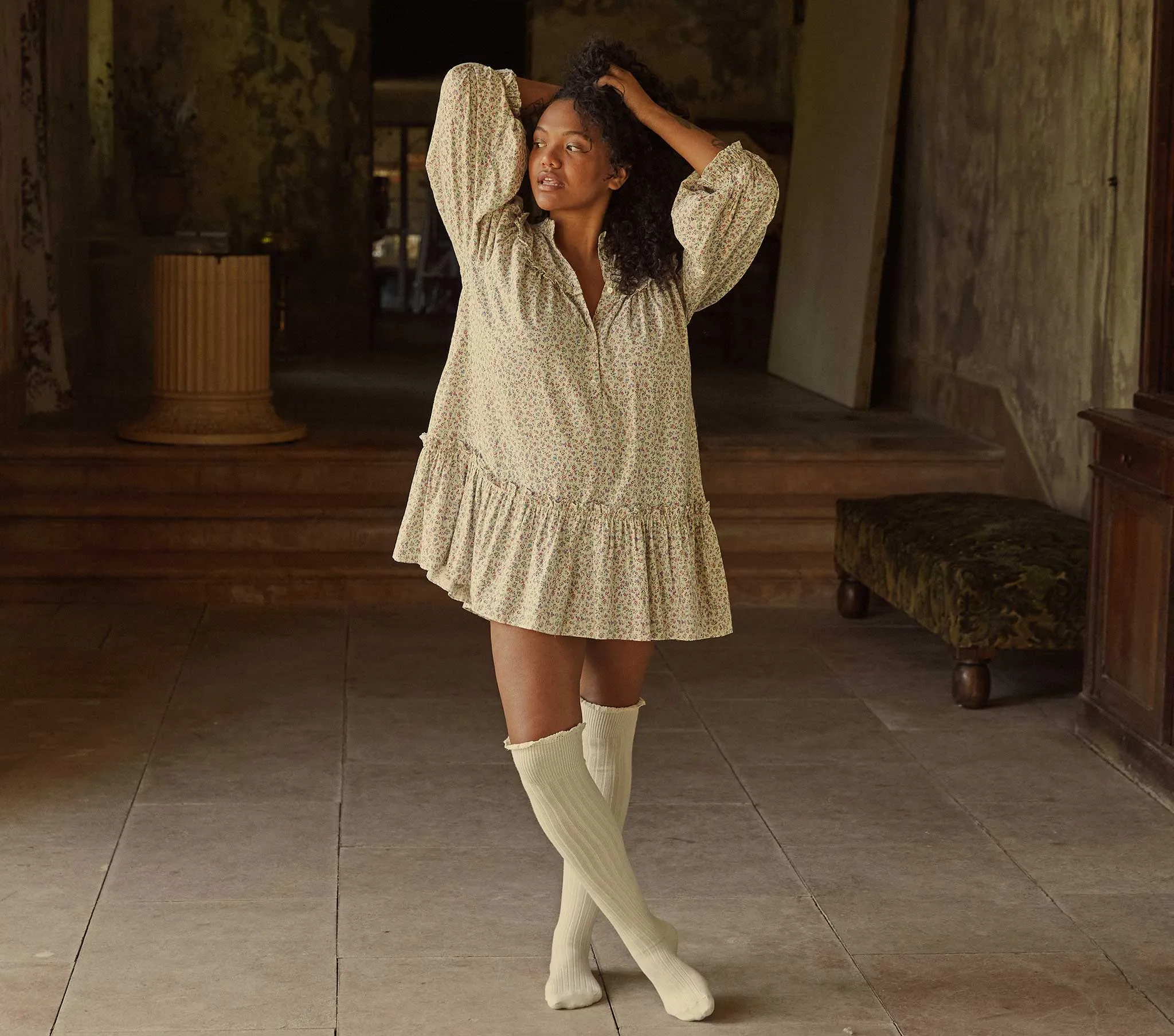 HMD -- CATON NIGHTGOWN -- MORNING GLORY FLORAL sold by Doen