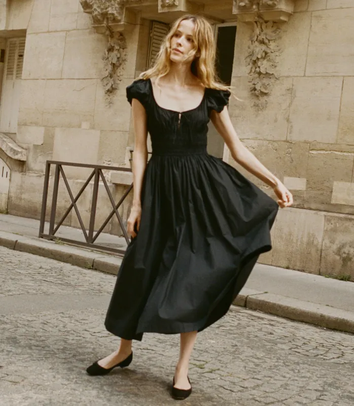 QUINN DRESS -- BLACK sold by Doen