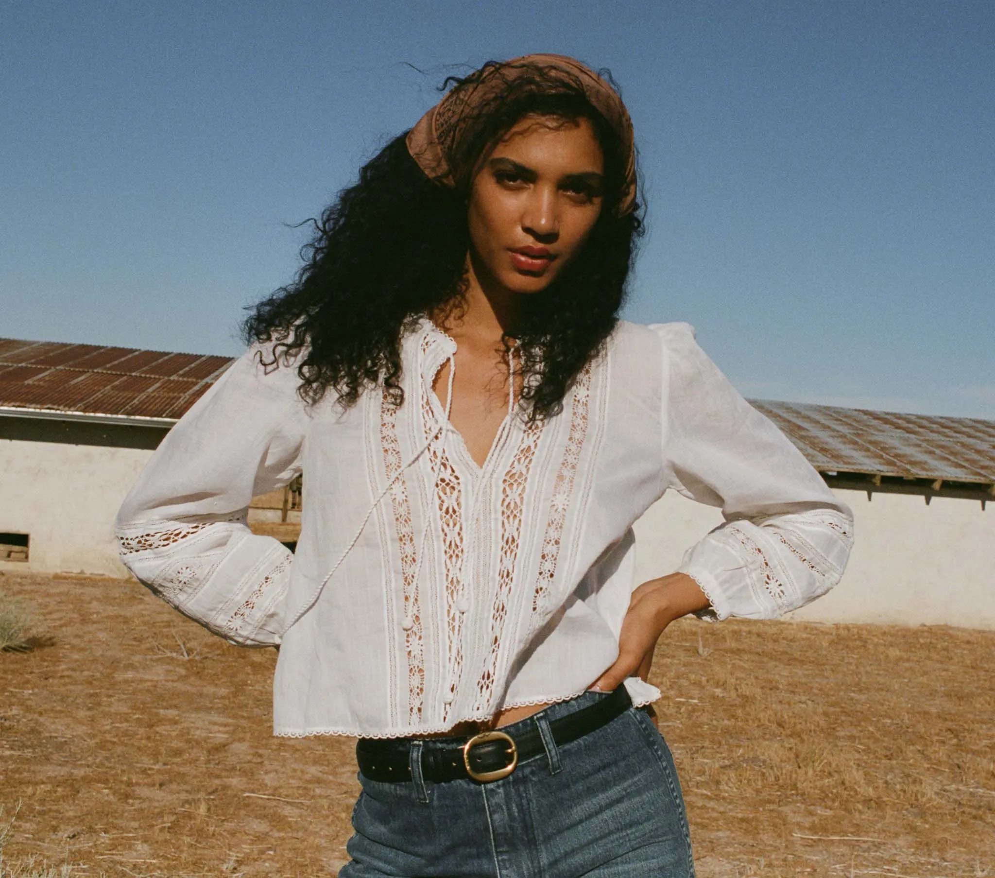 HMD -- VANESSA TOP -- SALT sold by Doen