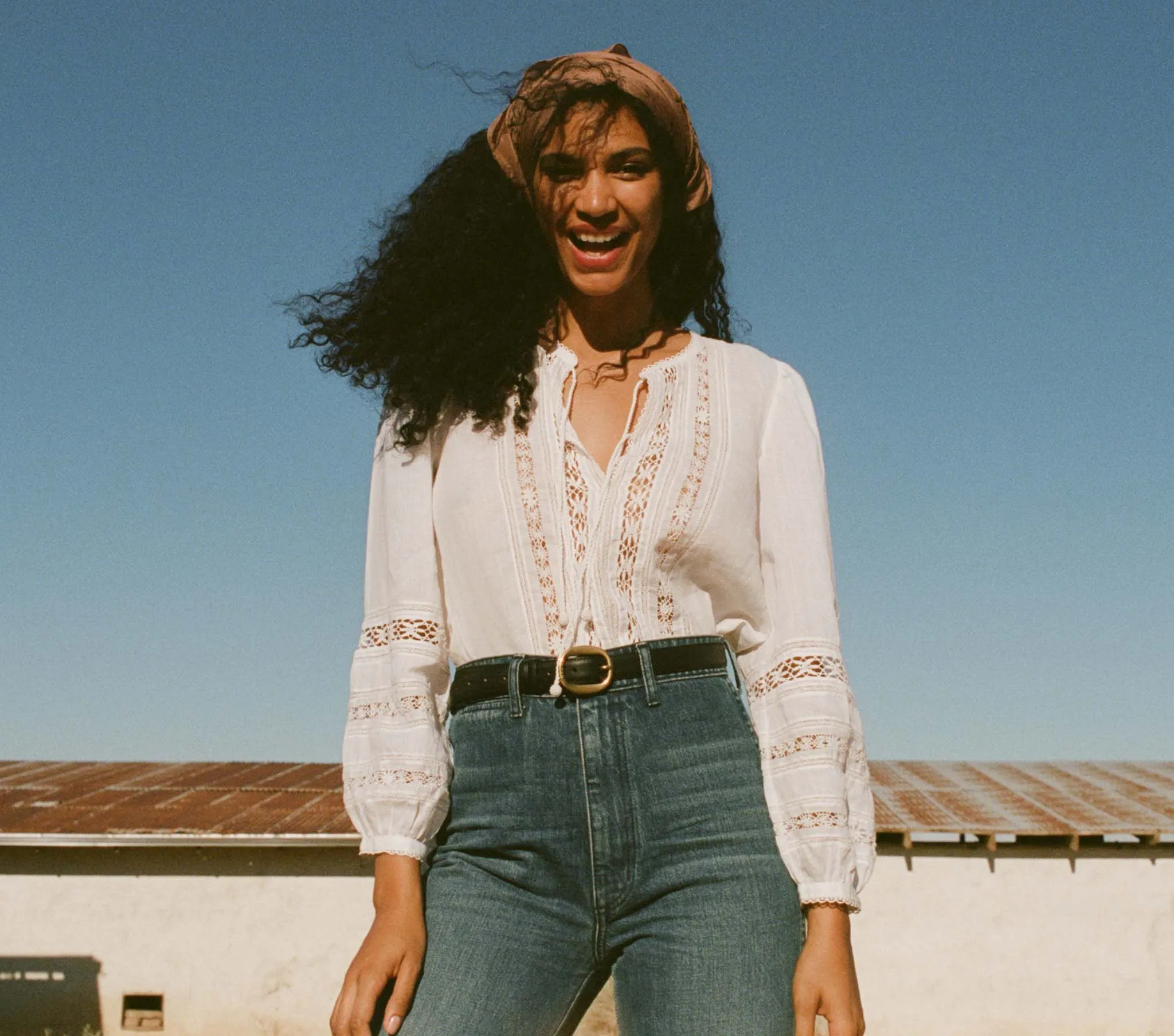 HMD -- VANESSA TOP -- SALT sold by Doen product image thumbnail 5