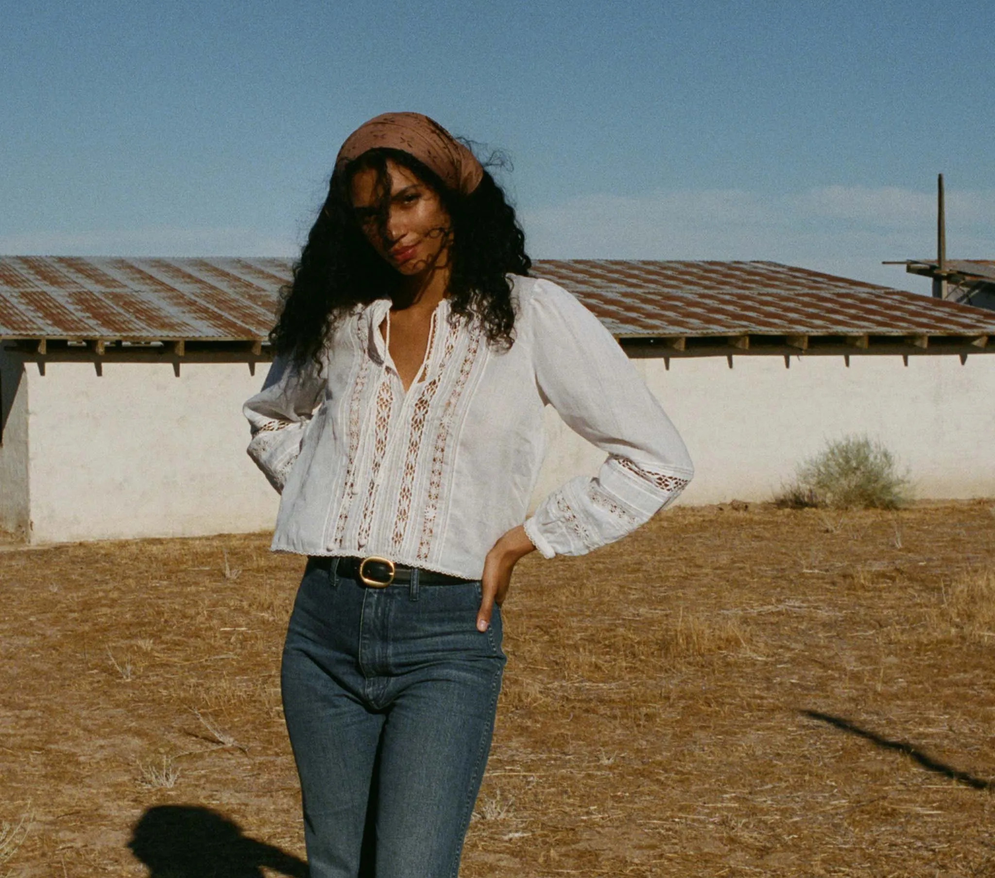 HMD -- VANESSA TOP -- SALT sold by Doen product image thumbnail 2