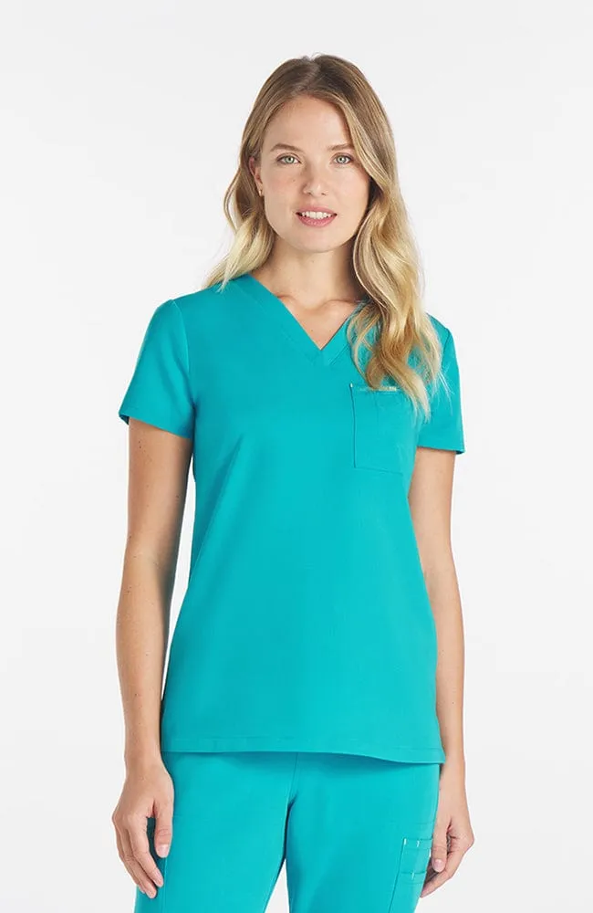 Mayfair V Neck 2-Pocket CORE Scrub Top sold by dolan