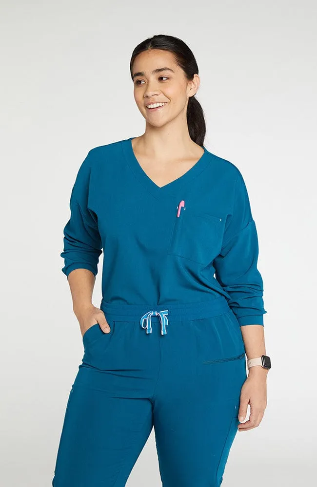 Alpine Dolman ¾ Sleeve 2-Pocket CORE Scrub Top sold by dolan