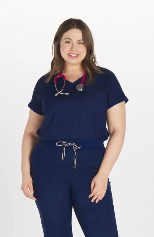 Walker Drop Shoulder 2-Pocket TLC Scrub Top sold by dolan