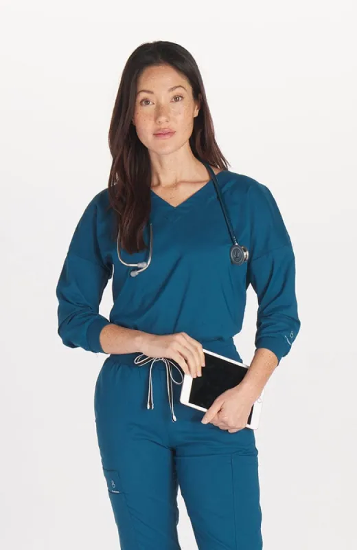 Solaire ¾ Sleeve Dolman TLC Scrub Top sold by dolan