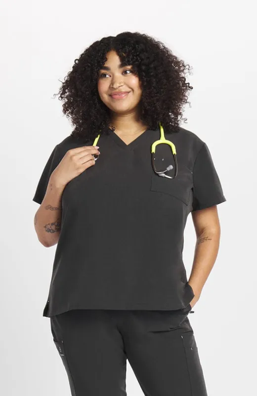 Mayfair V Neck 2-Pocket CORE Scrub Top sold by dolan
