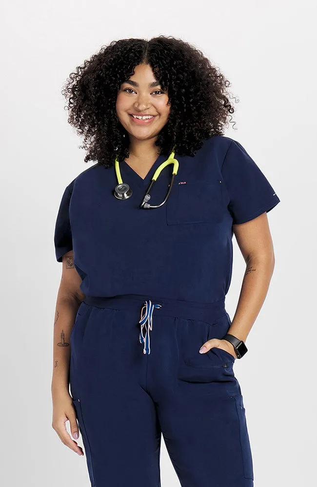 Mayfair V Neck 2-Pocket CORE Scrub Top sold by dolan