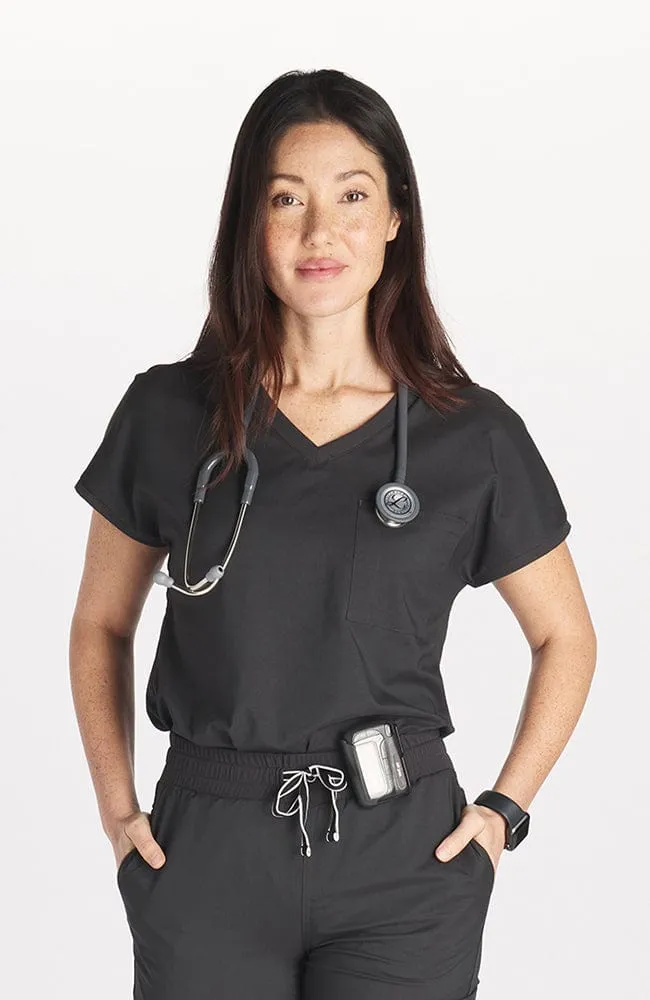 Walker Drop Shoulder 2-Pocket TLC Scrub Top sold by dolan