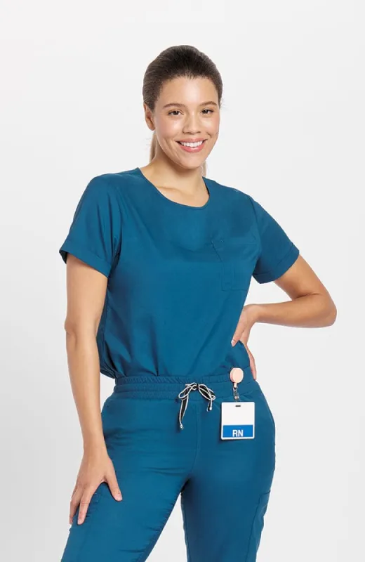 Patton Crew Neck 2-Pocket TLC Scrub Top sold by dolan
