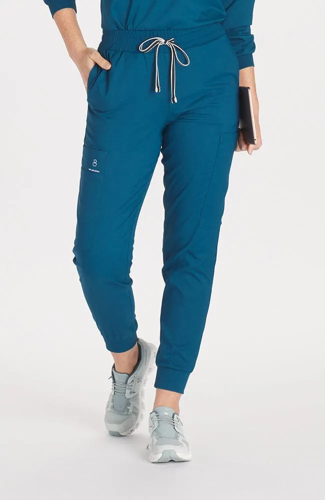 High Waisted Huntington 7-Pocket Jogger TLC Scrub Pant sold by dolan