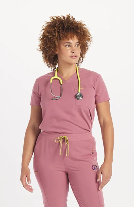 Mayfair V Neck 2-Pocket CORE Scrub Top sold by dolan
